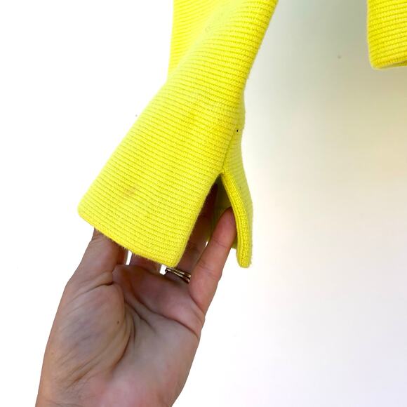 Alice + Olivia Ila Knit Neon Collared Cardigan Sweater Top Green Yellow XS - Picture 12 of 12